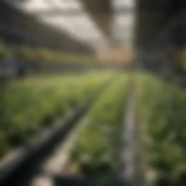 Crops Thriving in Hydroponic Raft Systems A variety of crops thriving in a hydroponic raft setup