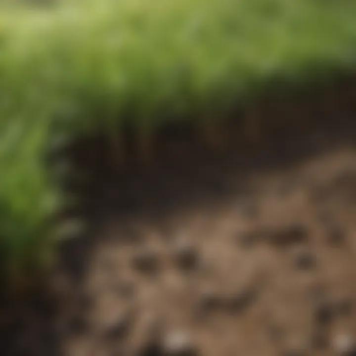 Healthy soil beneath grass coverage