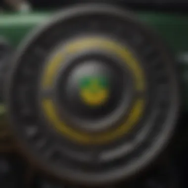 Compatibility Features of John Deere Steering Wheel Center Caps Illustration showing compatibility features of John Deere steering wheel center caps with various models.