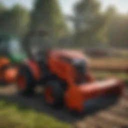 Diverse range of mulchers displayed in a showroom setting