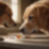 Close-up of a dog receiving medication