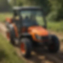 A detailed view of a Kubota side by side vehicle showcasing its features and design