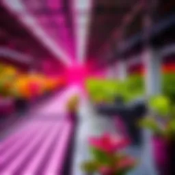 Spectrum analysis of grow lights showing various wavelengths