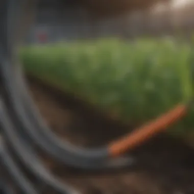 Illustration of various applications of quarter inch hoses in agriculture