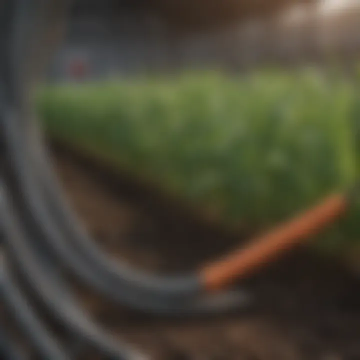 Illustration of various applications of quarter inch hoses in agriculture