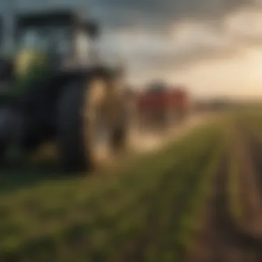 Advanced S and M Equipment in Agriculture Advanced S and M agricultural machinery in a field