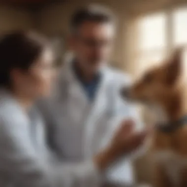 Veterinarian Consultation Veterinarian discussing treatment options with a pet owner