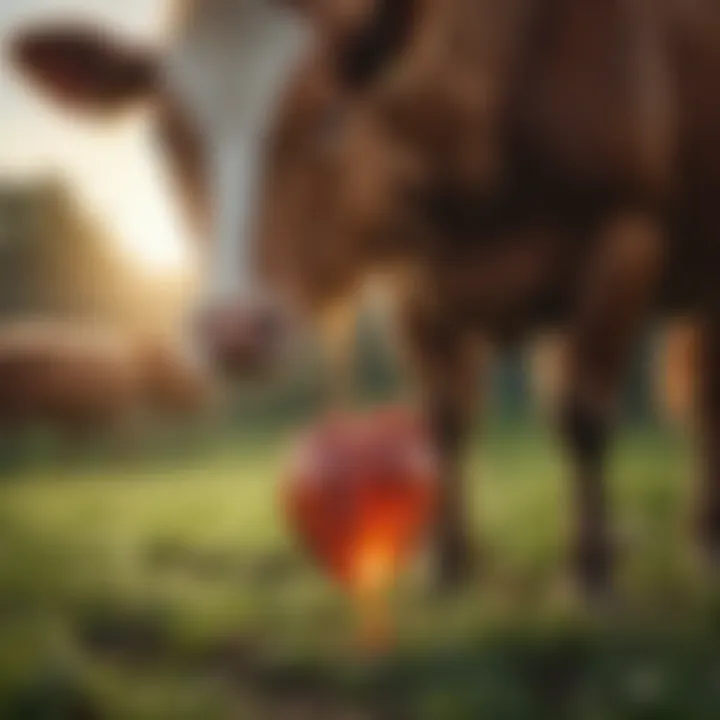 Healthy livestock grazing in a green field