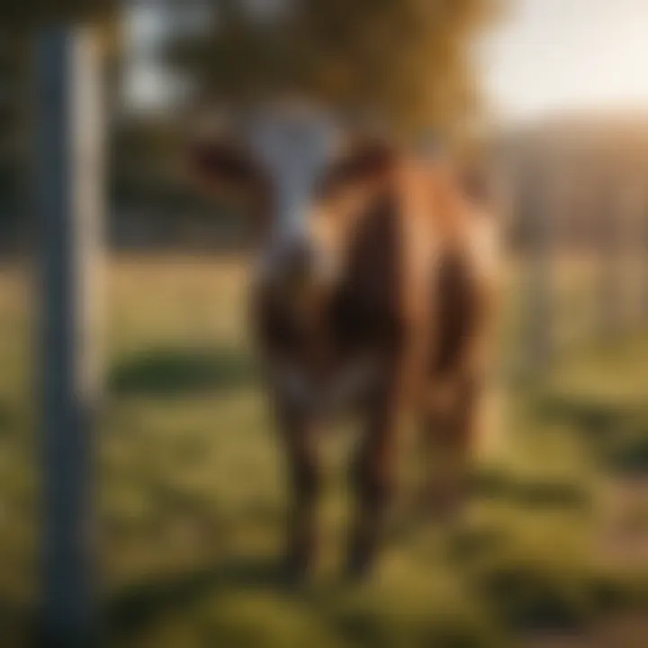 Cattle grazing within a fenced area made with panels