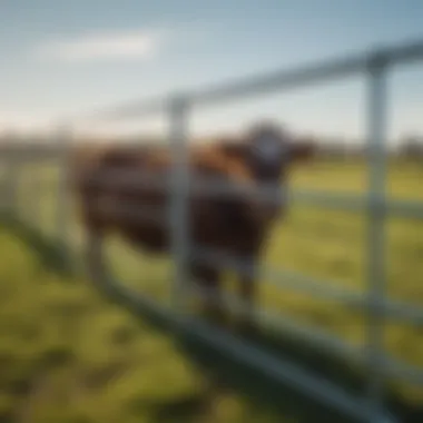 Installation of a cattle panel on a farm