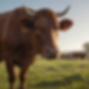 Cattle Welfare in Pasture Cattle in a serene pasture reflecting animal welfare standards
