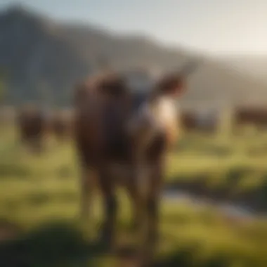 Sustainable Cattle Farming Sustainable practices in cattle farming depicted in a vibrant landscape