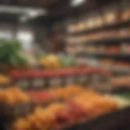 A display of USDA certified products in a market setting, showcasing quality and trust.