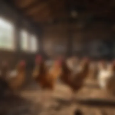 Cage-free hens in an indoor barn environment