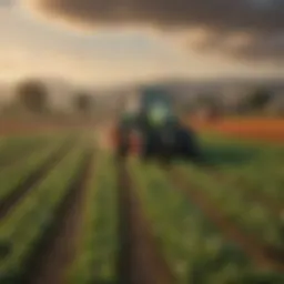 Vibrant agricultural landscape showcasing diverse crops.