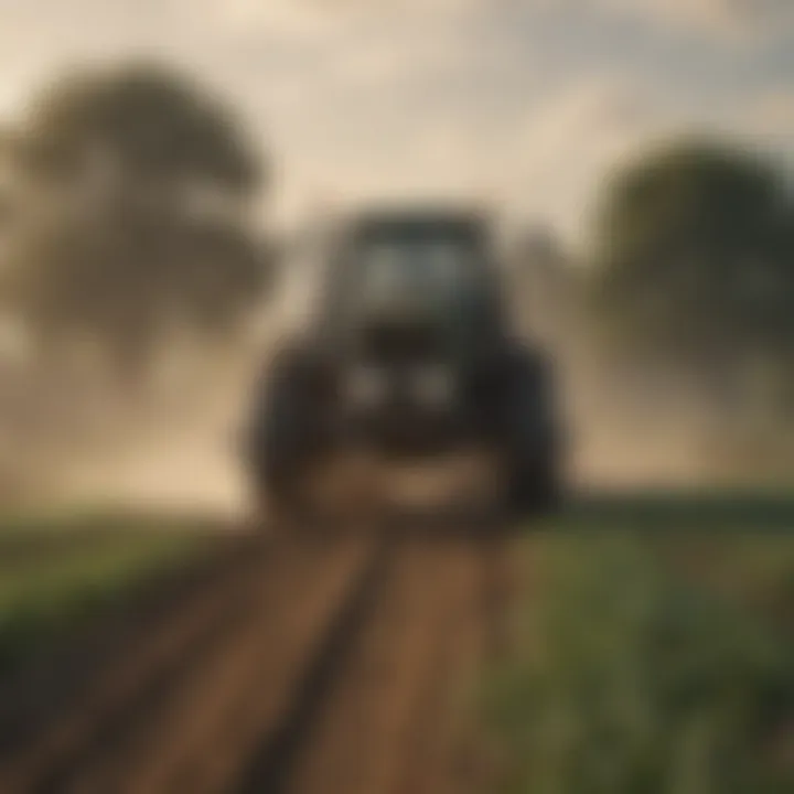 Farmers applying Roundup in a field