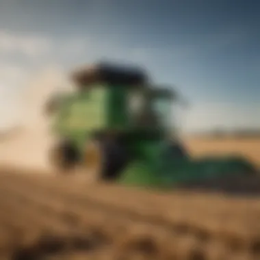 John Deere Big Square Baler at work in a harvest