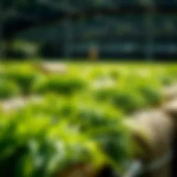 Freshly harvested grass rolls showcasing lush greenery