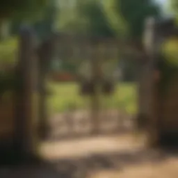 Stylish tube gate on a farm