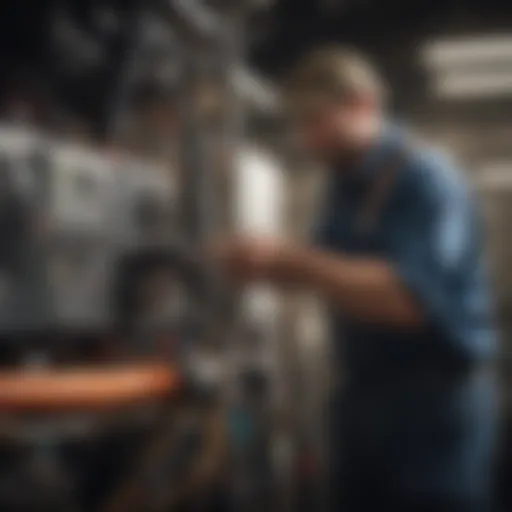 HVAC technician working on a system
