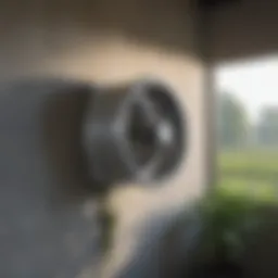 A sleek wall mounted air fan in a modern agricultural setting