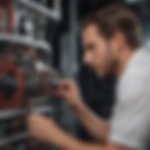 A skilled technician examining HVAC equipment