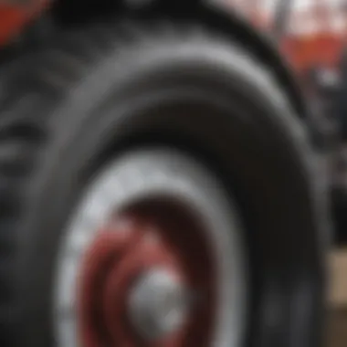 Close-up of Unverferth tractor rim showcasing its robust design