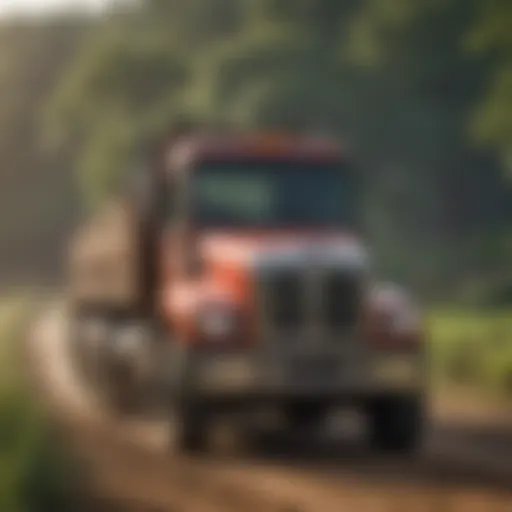 A used daycab parked in an agricultural setting