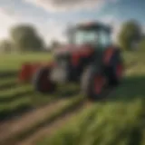 A well-maintained used tractor in a lush agricultural field