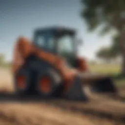 Skid steer performing land clearance