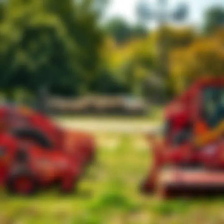 Various types of compact mulchers displayed for comparison