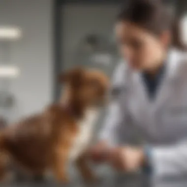 Veterinarian Examining a Dog Vet examining a dog for Clindamycin prescription
