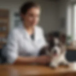 A veterinary professional using software to manage appointments