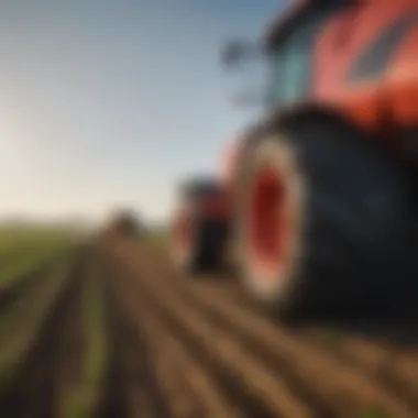 A close-up of cutting-edge technology used in farming equipment