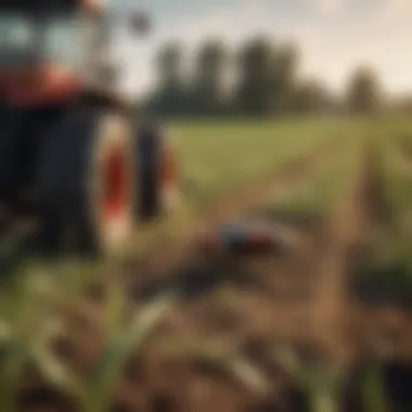 A healthy crop field with pest control measures in place