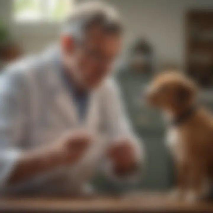 Veterinarian consulting with a pet owner about deworming