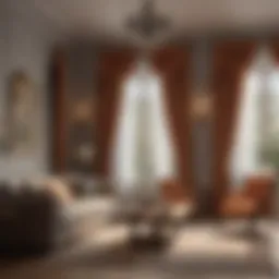 Elegant living room featuring insulated curtains