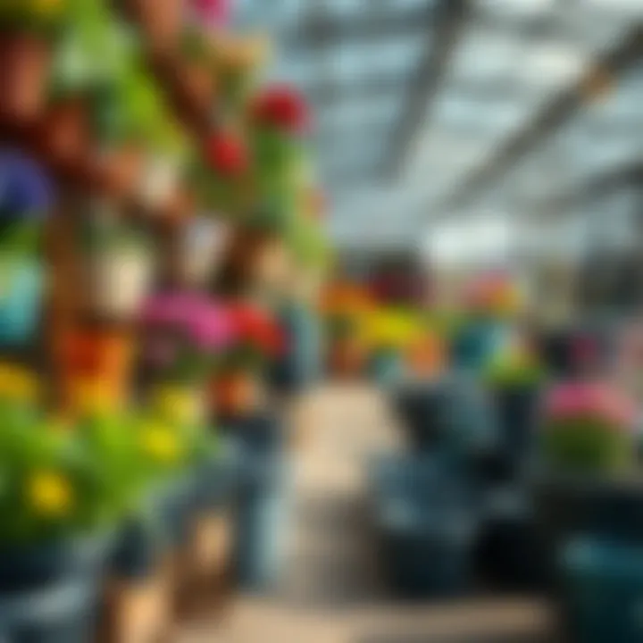 Local Garden Center Displaying Plastic Pots Local garden center displaying plastic pots