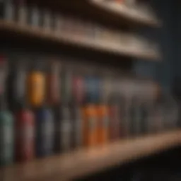 A range of high-quality tattoo ink bottles displayed on a shelf