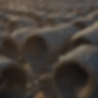 Close-up of wire mesh fencing rolls showcasing texture and strength