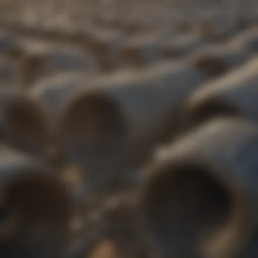 Close-up of wire mesh fencing rolls showcasing texture and strength