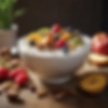 Nutritional Powerhouse A bowl of yogurt topped with fresh fruits and nuts, showcasing its nutritional value.