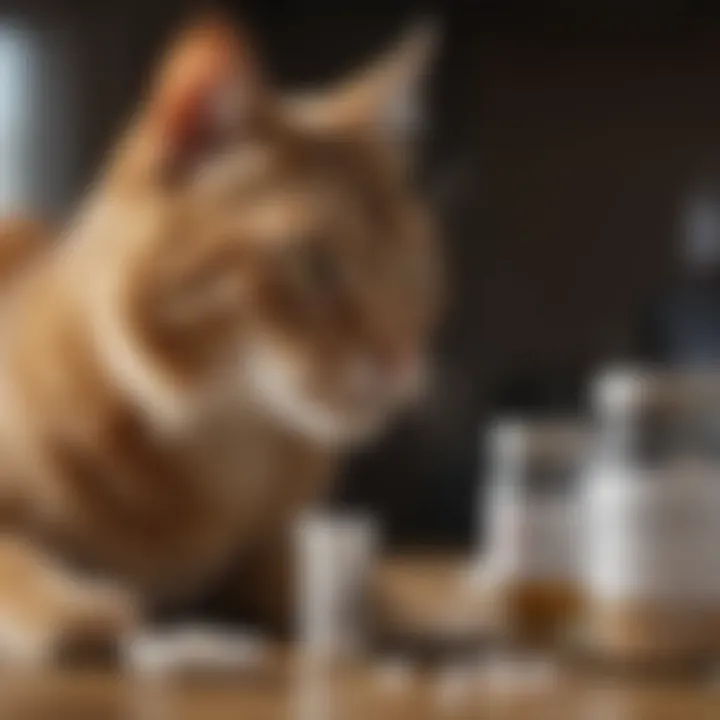 Cat receiving medication