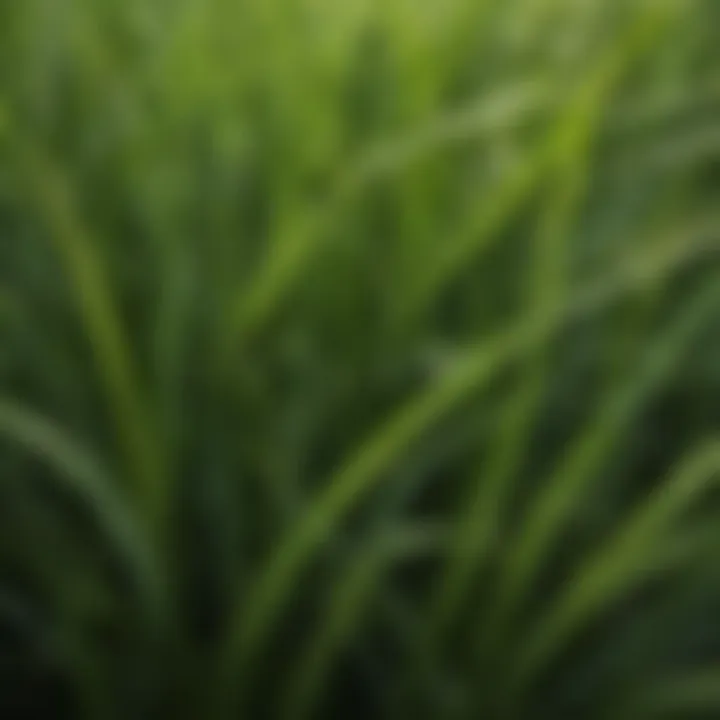 Close-up of Zoysia grass blades showcasing its texture